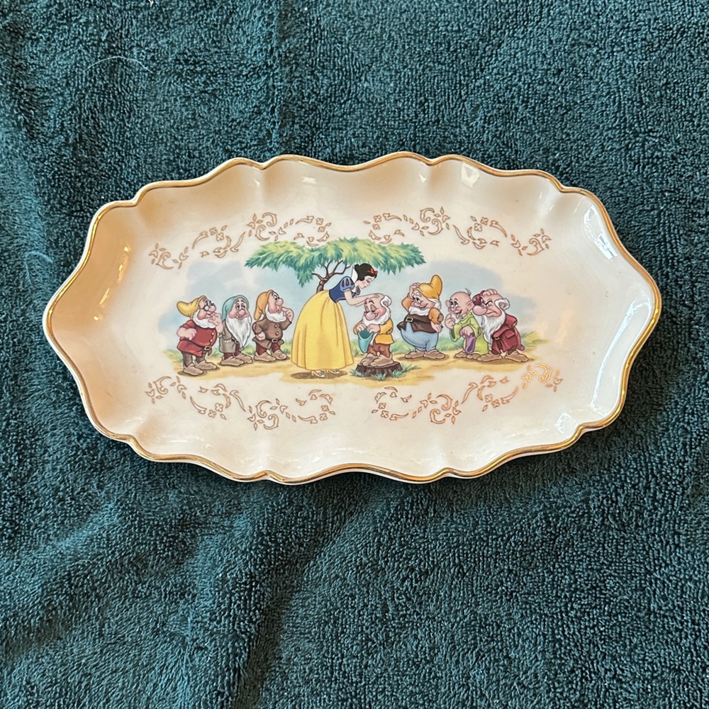 Vtg 1997 Lenox Disney Snow White Seven 7 Dwarfs Candy Dish Fine China